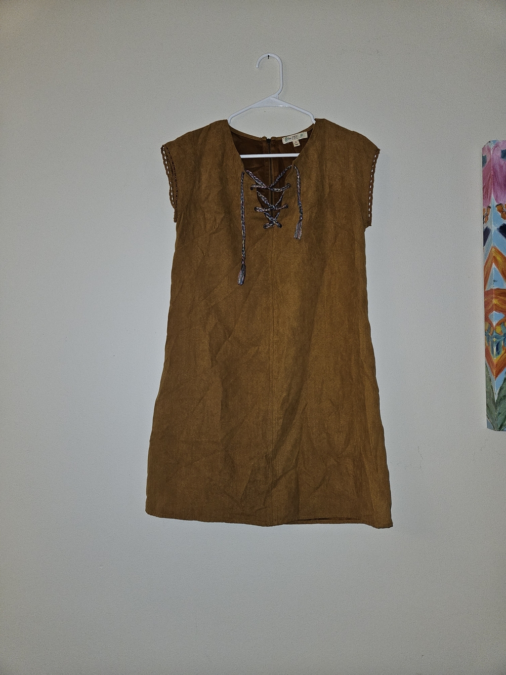 Boho Lace-Up Midi Dress